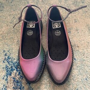 TUK purple iridescent flats size 10
